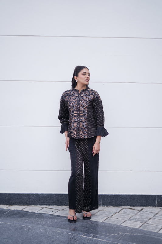Classic Black-Gold Co-ord Set