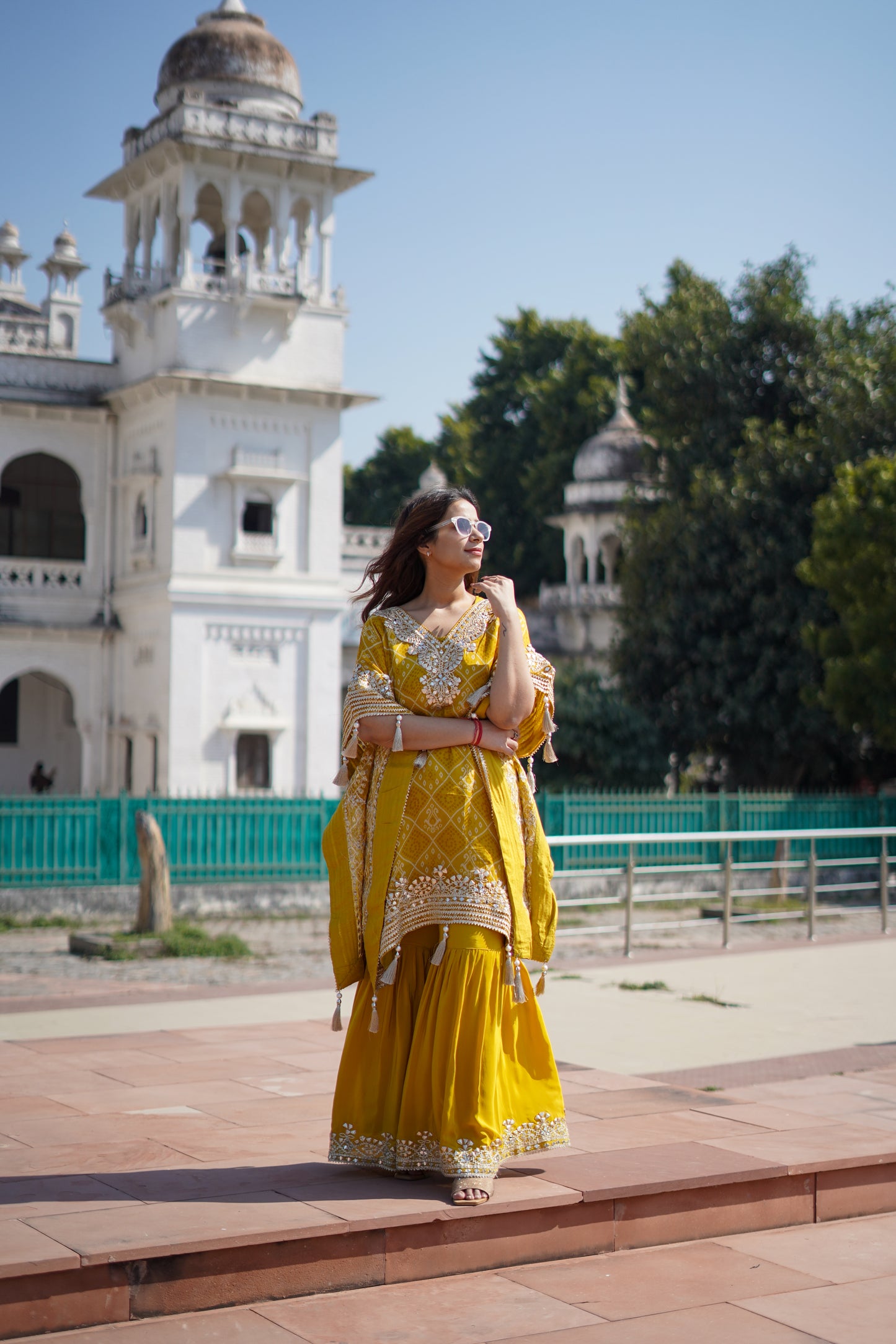 Mira Gold Kaftan Set