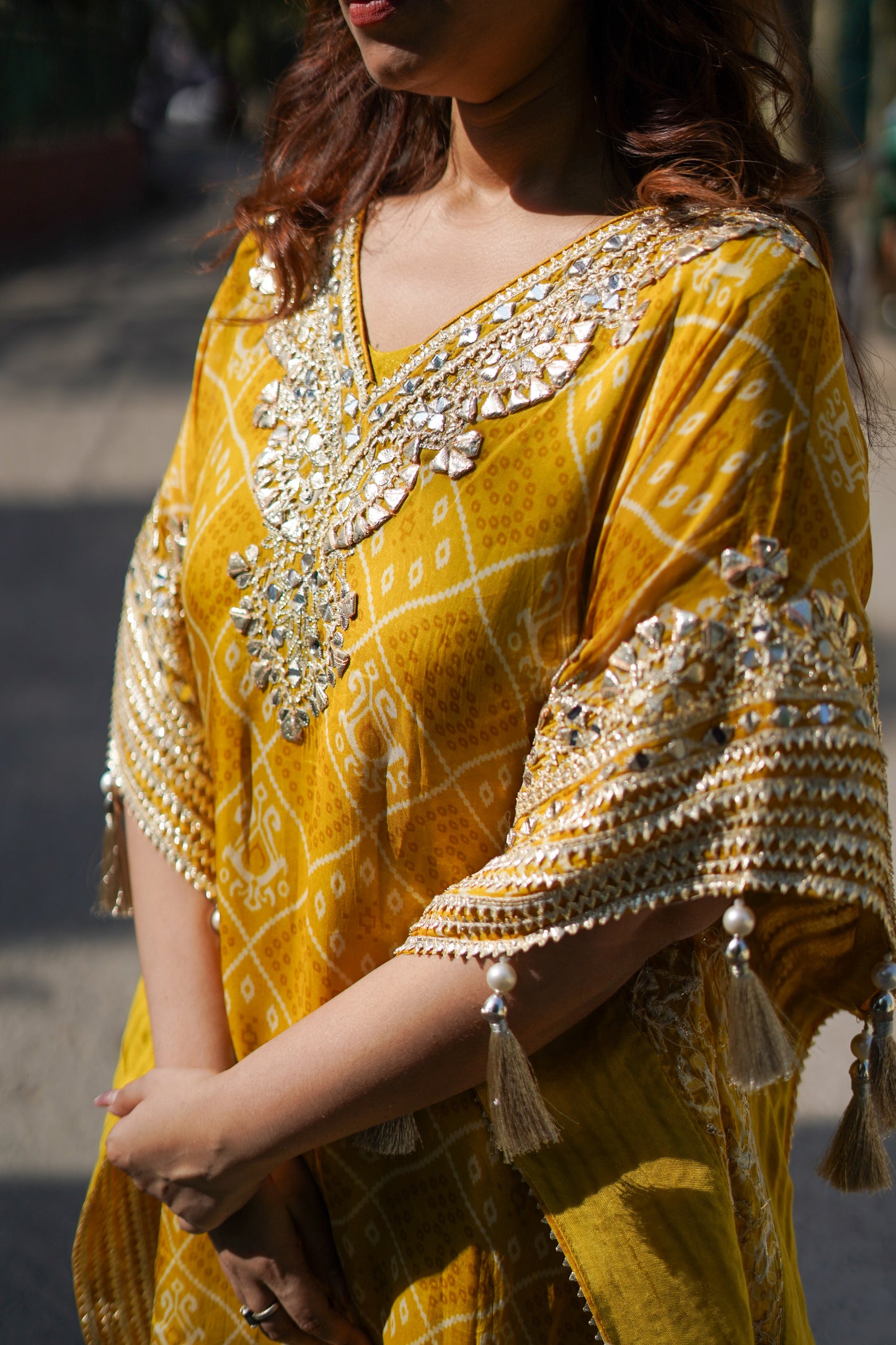 Mira Gold Kaftan Set