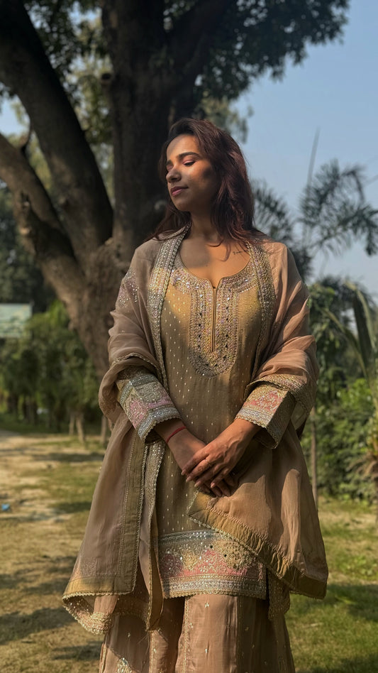 Padmavati Beige Sharara Set