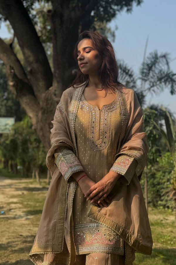 Padmavati Beige Sharara Set