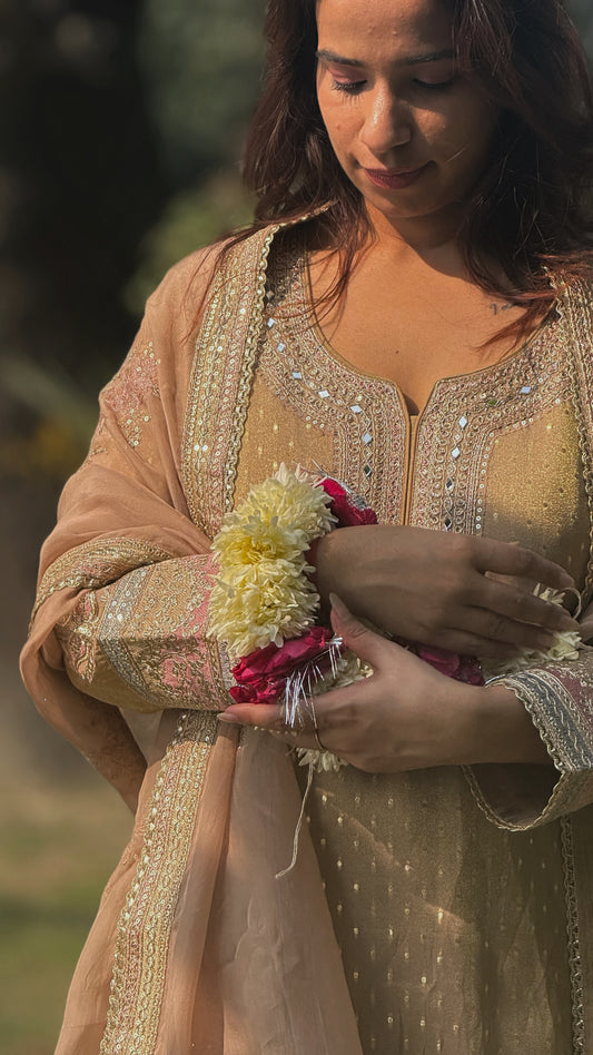 Padmavati Beige Sharara Set