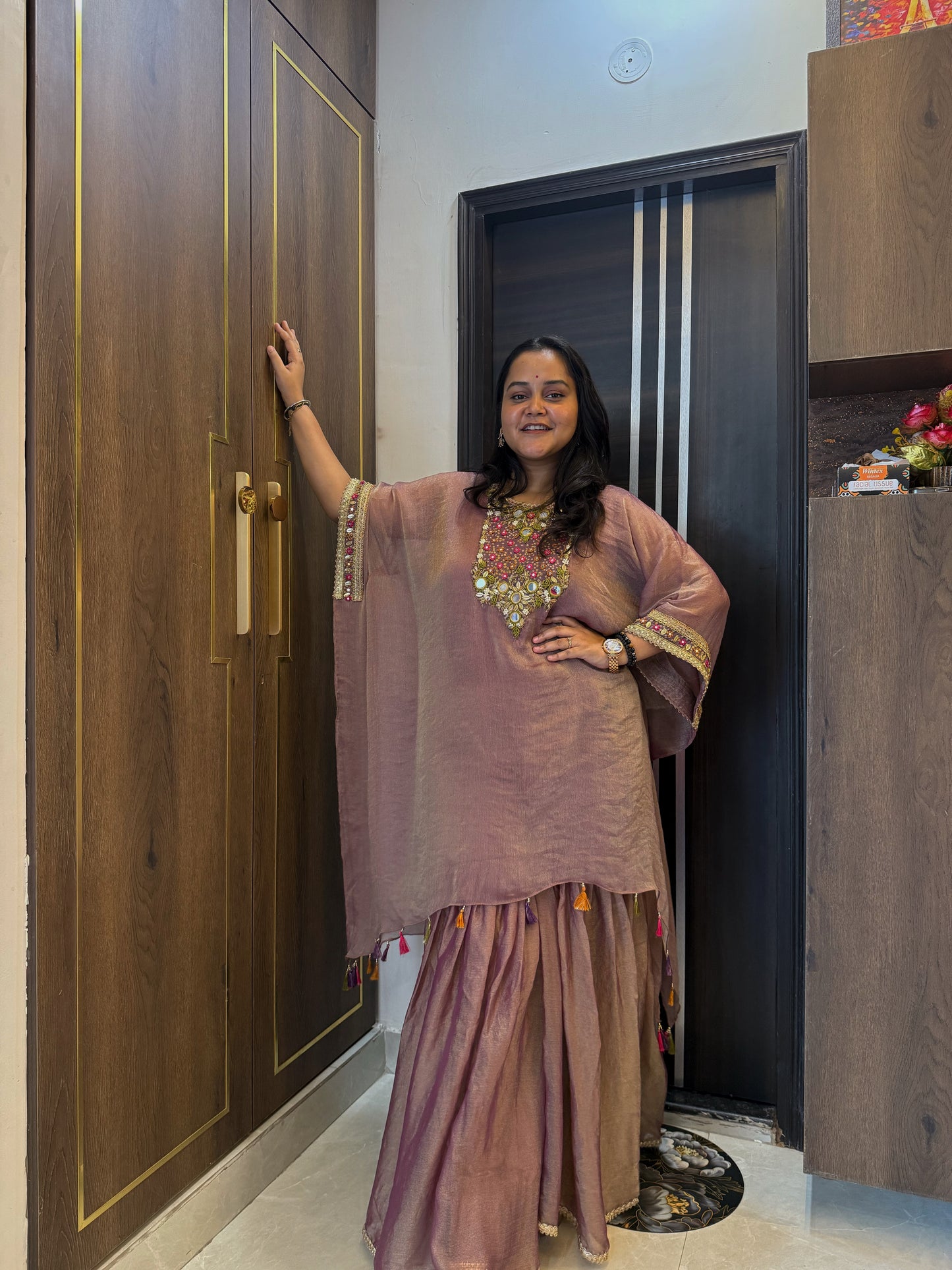 Rusted Rose Kaftan Set